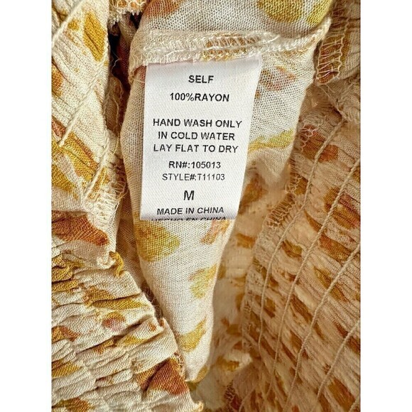 Savanna Jane Blouse Womens Size Medium Bohemian Peasant Ruffle Long Sleeve Top - Picture 5 of 5